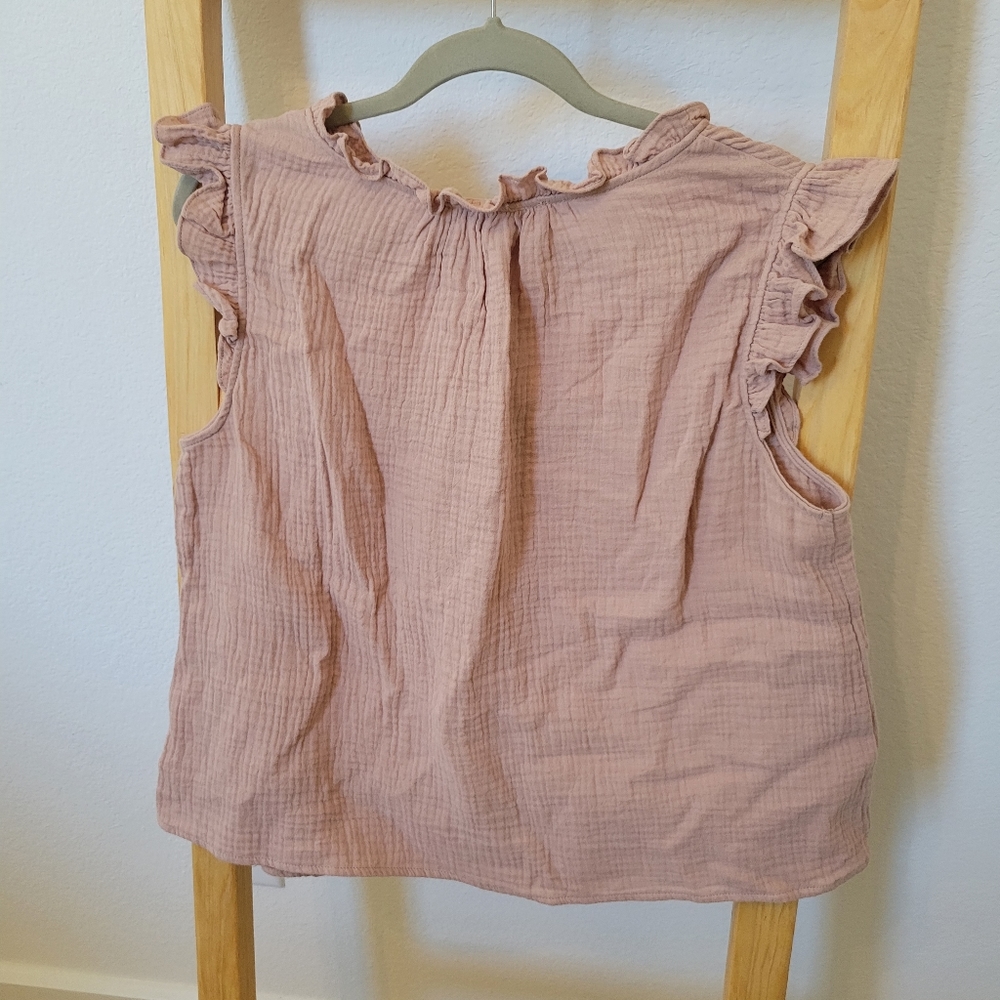 Grade & Gather Pink Ruffle Top - Picture 3 of 3